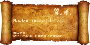 Mauter Anasztáz névjegykártya